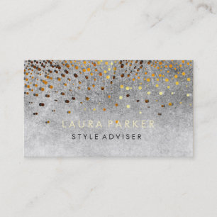 Elegant Glitter Subtle Black Faux Confetti Business Card