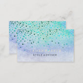 Elegant Glitter Subtle Sky Blue Faux Confetti Business Card (Front/Back)