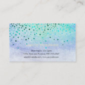 Elegant Glitter Subtle Sky Blue Faux Confetti Business Card (Back)