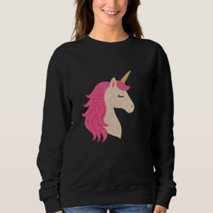 Elegant Glitter Unicorn with Sparkle Style Sweatshirt