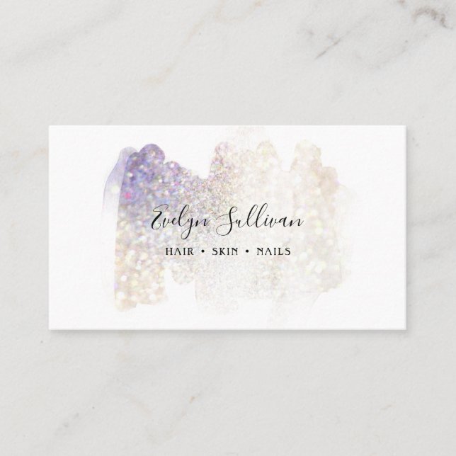 elegant glitter watercolor business card (Front)