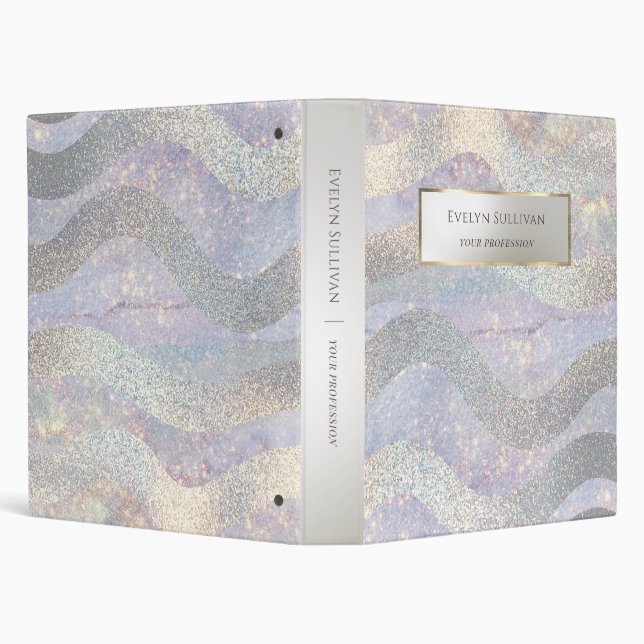 Elegant glitter watercolor waves binder (Background)