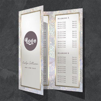 Elegant glitter watercolor waves brochure