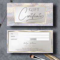 Elegant glitter watercolor waves Gift Certificate