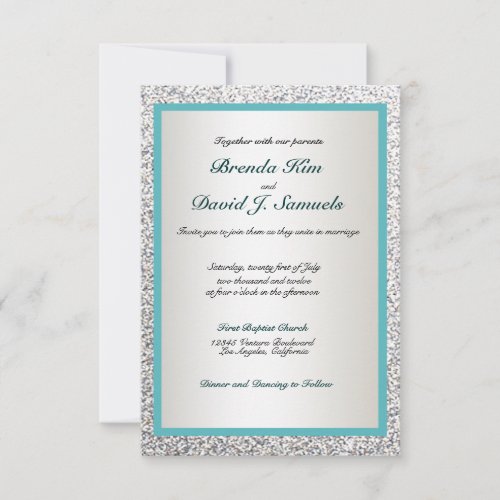 Elegant Glitter Wedding Invitation
