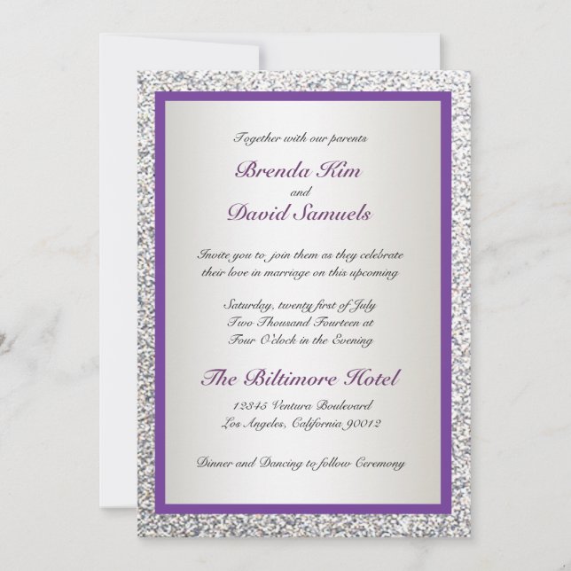 Elegant Glitter Wedding Invitation (Front)