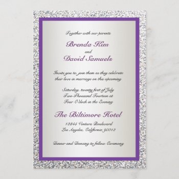 Elegant Glitter Wedding Invitation by CleanGreenDesigns at Zazzle