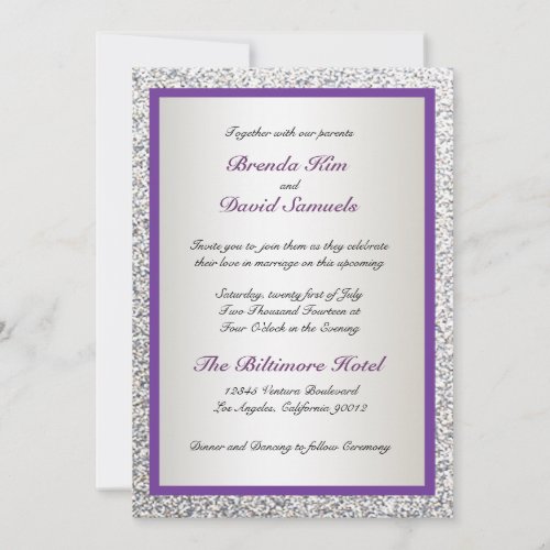 Elegant Glitter Wedding Invitation