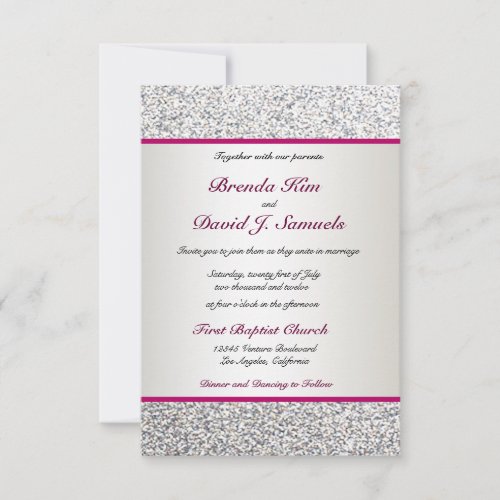 Elegant Glitter Wedding Invitation