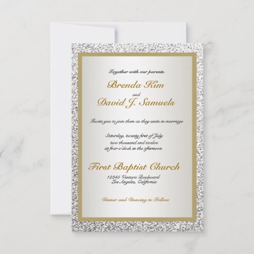 Elegant Glitter Wedding Invitation