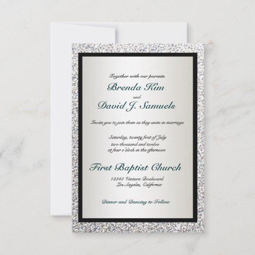 Elegant Glitter Wedding Invitation