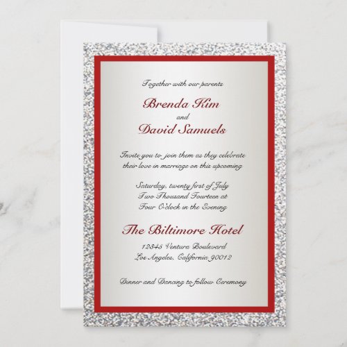 Elegant Glitter Wedding Invitation