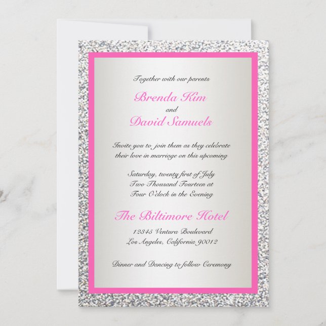 Elegant Glitter Wedding Invitation (Front)