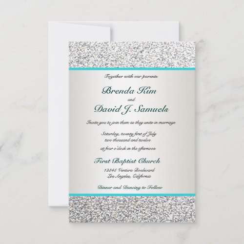 Elegant Glitter Wedding Invitation