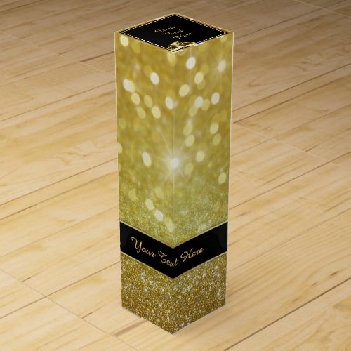 Elegant Glitter Wedding Rings _ Wine Gift Box