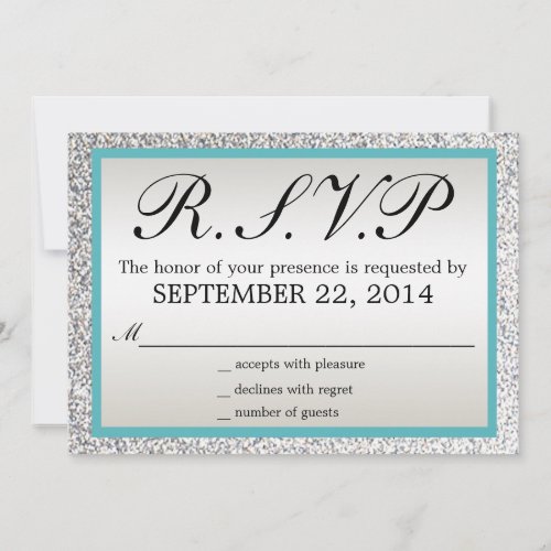 Elegant Glitter Wedding RSVP