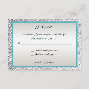 Elegant Glitter Wedding RSVP Card