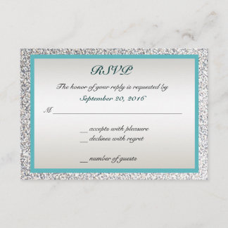 Elegant Glitter Wedding RSVP Card