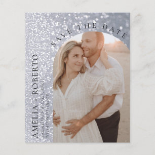 Elegant Glitter Wedding Save the Date Photo Card Flyer