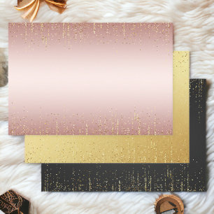 Elegant glitter Wrapping Paper Flat Sheet Set of 3