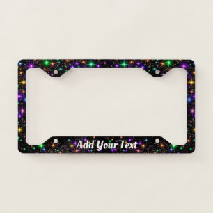 Elegant Glittering colorful stars License Plate Frame
