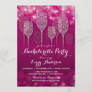 Elegant Glittering Lights Bachelorette Invitation