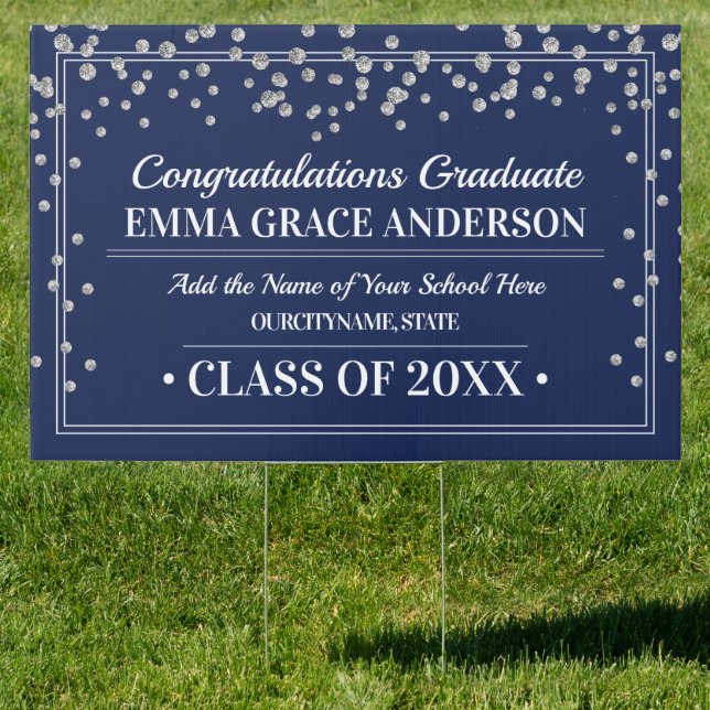 Elegant Glittery Confetti Congratulations Graduate Sign (Insitu)