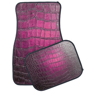 Elegant, glossy, embossed skin leather texture in car floor mat