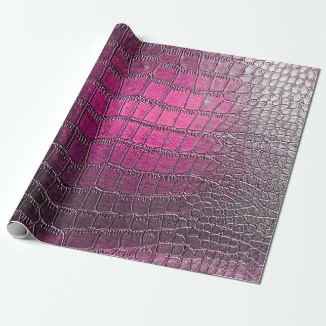 Elegant, glossy, embossed skin leather texture in  wrapping paper (Unrolled)