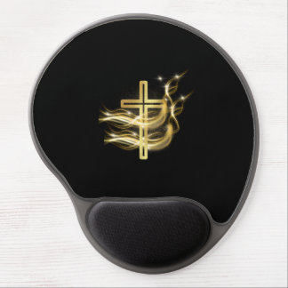 Elegant Glowing Gold Cross Christian mouse pad