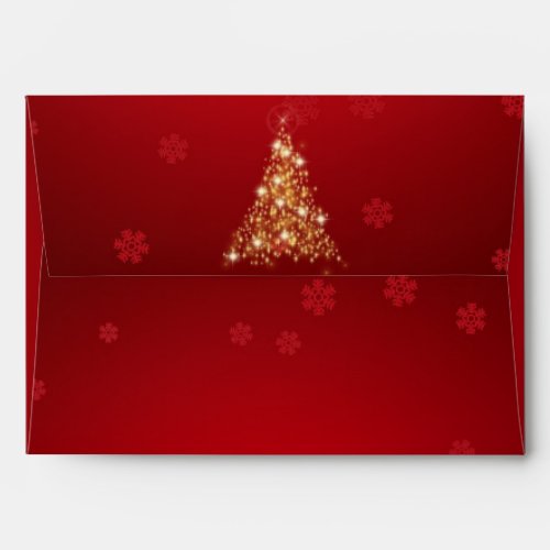 Elegant Glowing Merry Christmas Tree Envelope