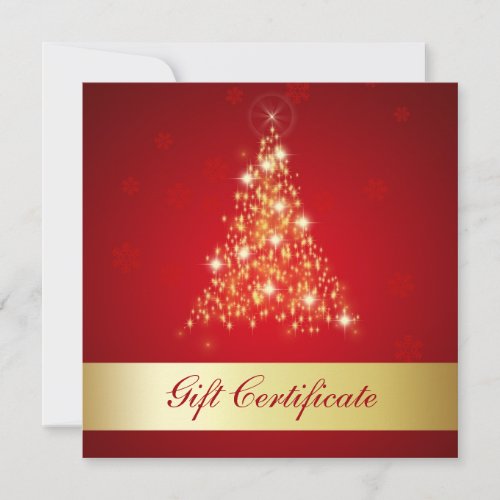 Elegant Glowing Merry Christmas Tree Gift Card