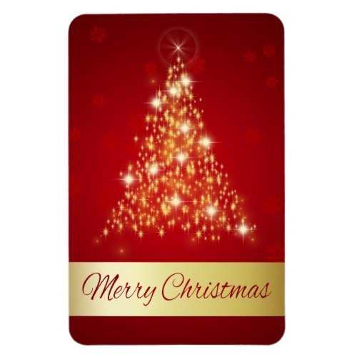 Elegant Glowing Merry Christmas Tree Magnet