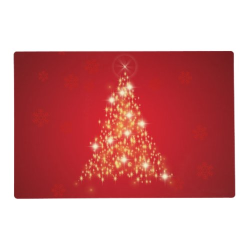 Elegant Glowing Merry Christmas Tree Placemat