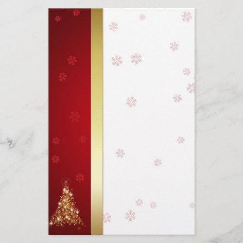 Elegant Glowing Merry Christmas Tree Stationery