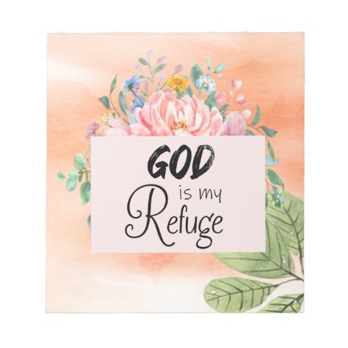 Elegant God Is My Refuge Design Notepad