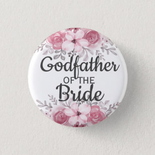 Elegant godfather of the bride  button