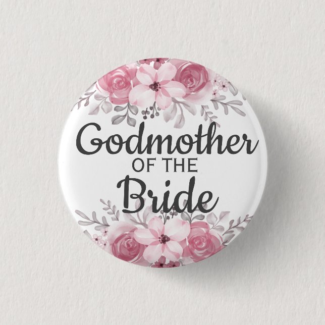 Elegant godmother of the bride  button (Front)