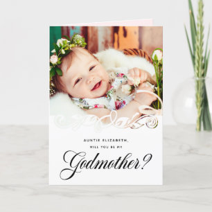 Elegant Godmother Photo Proposal Card