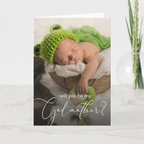 Elegant Godmother Request Photo Card