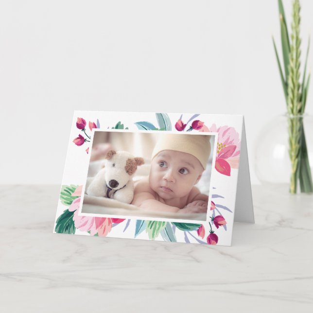 Elegant Godparents Proposal Floral 2 Photo Card (Front)