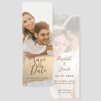Elegant Gold 2 Photo Save The Date Wedding Invite