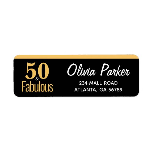 Elegant Gold 50  Fabulous Return Address Label