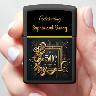 Elegant Gold: 50th Anniversary Design Zippo Lighter