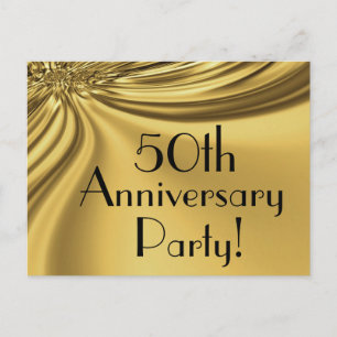 Elegant Gold 50th Anniversary Invitation Postcards