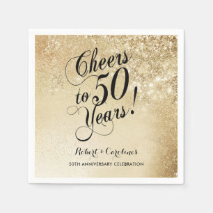 Elegant Gold 50th Anniversary Napkins