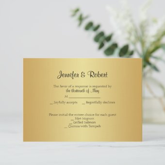 Elegant Gold 50th Anniversary Response Card | Zazzle