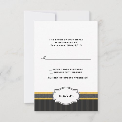 Elegant Gold 50th Anniversary RSVP Response Card