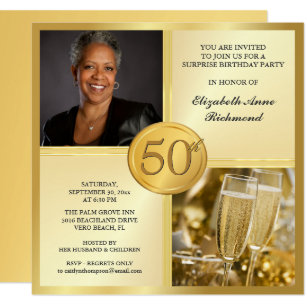 classy 50th birthday invitations zazzle