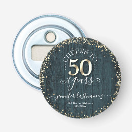 Elegant Gold 50th Birthday Script Bottle Opener